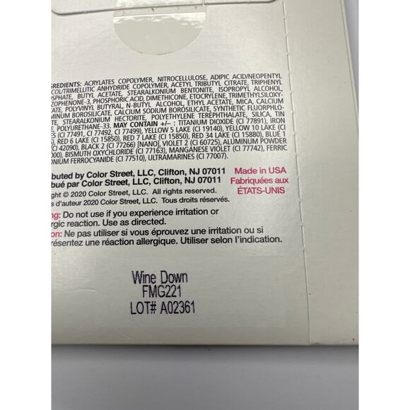 NWT Color Street "Wine Down" Deep Red Silver Glitter Nail Strips - Picture 3 of 4